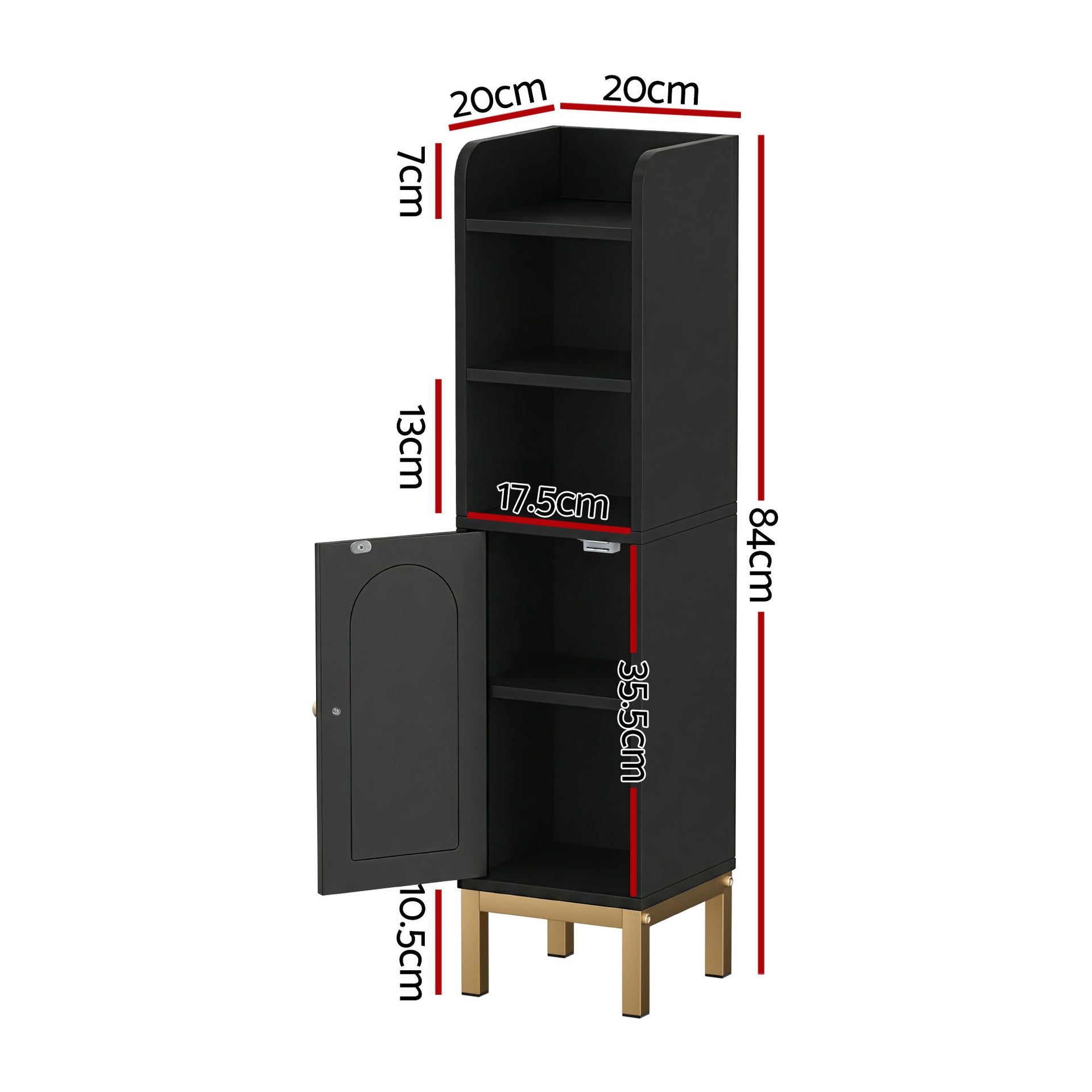 Artiss 2X Bathroom Storage Cabinet Floor Organizer Toilet Corner Adjustable Black Awezingly