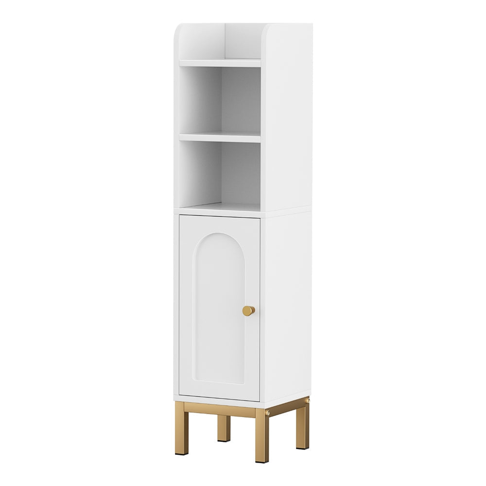 Artiss Bathroom Storage Cabinet Floor Organizer Toilet Corner Adjustable Shelf with Door White Awezingly