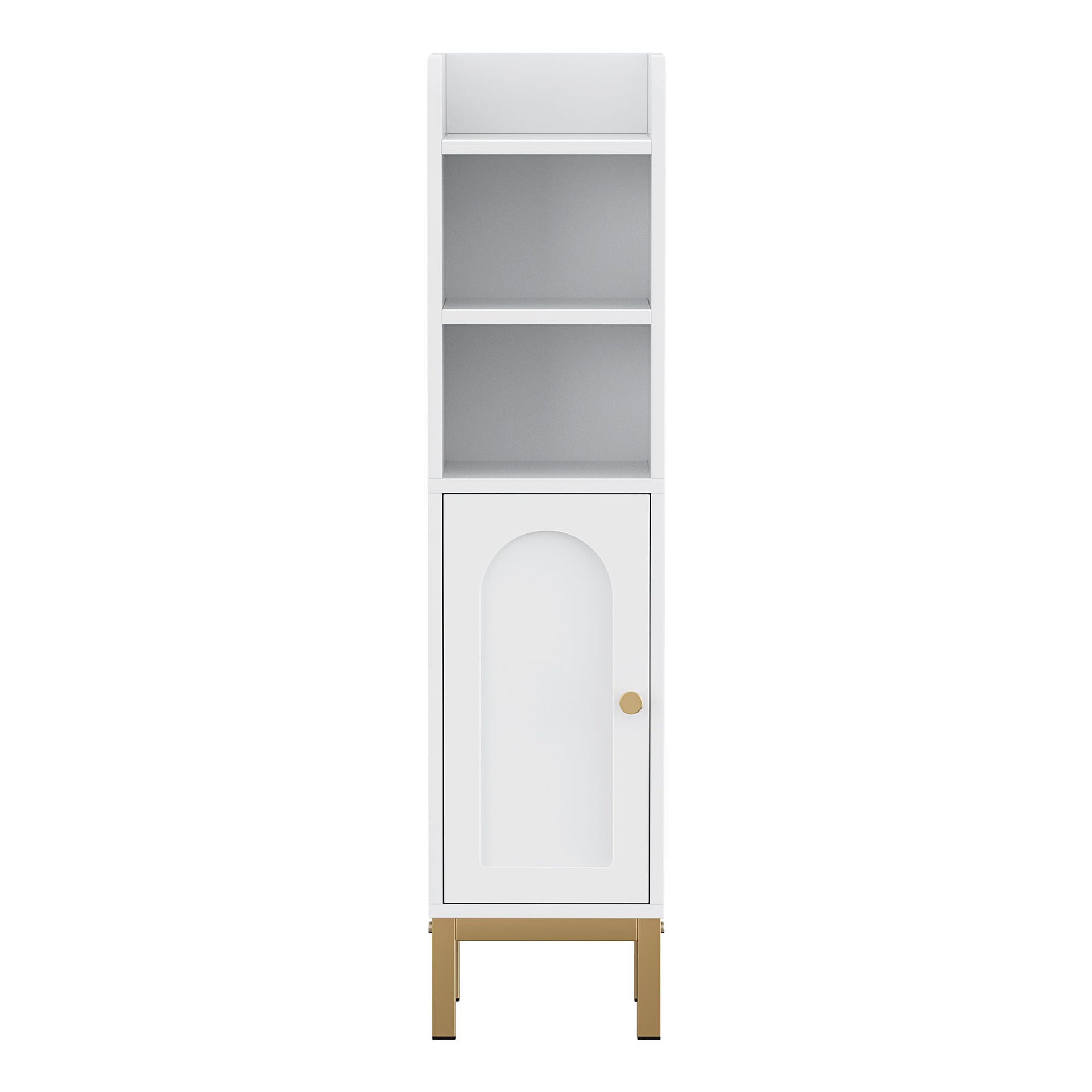 Artiss 2X Bathroom Storage Cabinet Floor Organizer Toilet Corner Adjustable Shelf with Door White Awezingly