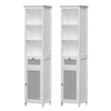 Artiss Bathroom Cabinet Storage X2 White Rattan 161cm