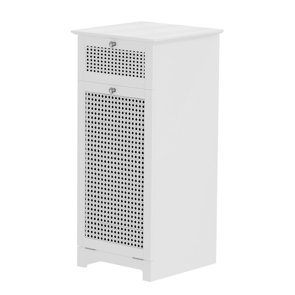 Artiss Laundry Hamper Cabinet Bathroom Storage White Rattan Clothes Basket Artiss