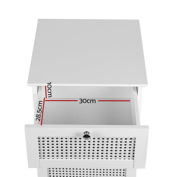 Artiss Laundry Hamper Cabinet Bathroom Storage White Rattan Clothes Basket Artiss