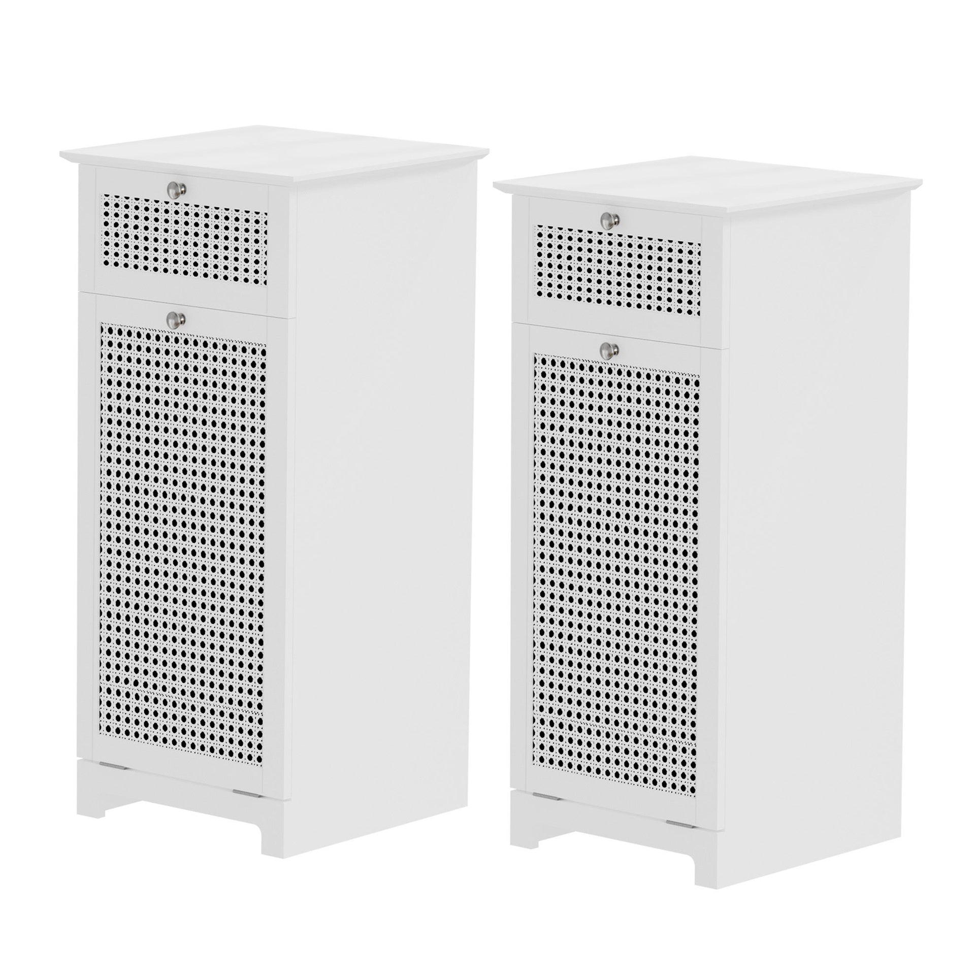 Artiss 2X Laundry Hamper Cabinet Bathroom Storage White Rattan Awezingly