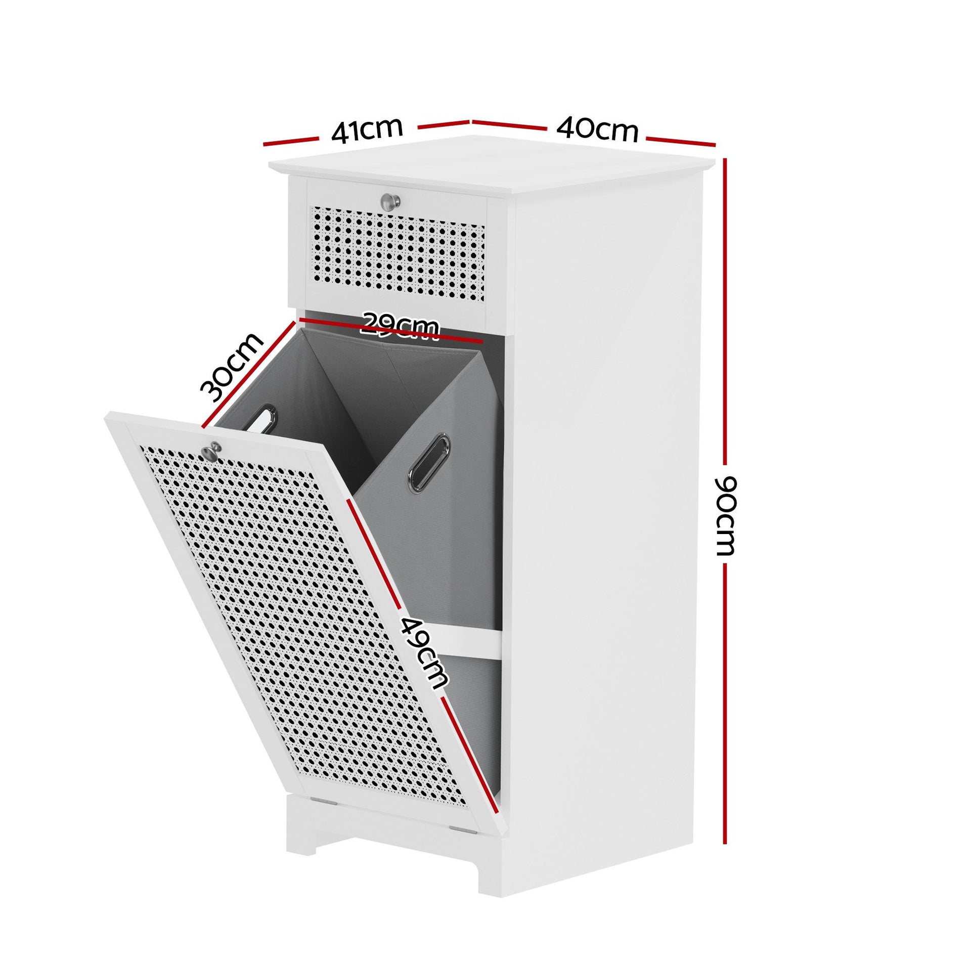 Artiss 2X Laundry Hamper Cabinet Bathroom Storage White Rattan Awezingly