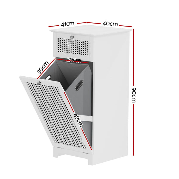 Artiss 2X Laundry Hamper Cabinet Bathroom Storage White Rattan Awezingly