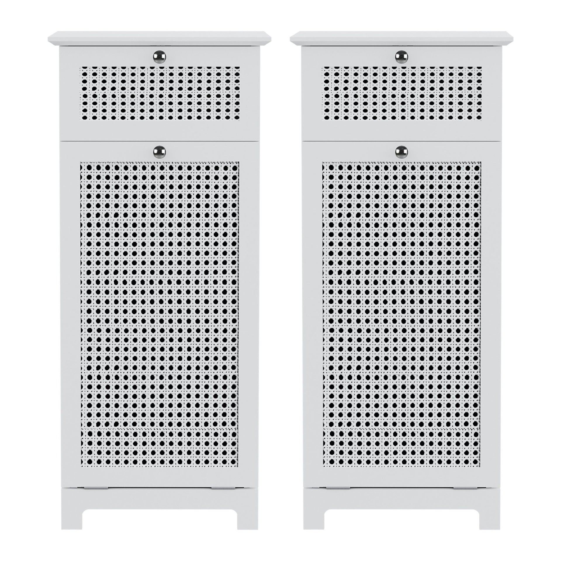 Artiss 2X Laundry Hamper Cabinet Bathroom Storage White Rattan Awezingly