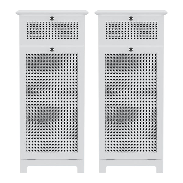 Artiss 2X Laundry Hamper Cabinet Bathroom Storage White Rattan Awezingly
