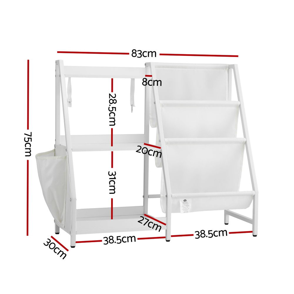 Keezi 3-Tier Kids Bookshelf Bookcase Children Toy Storage Organizer Rack Display Shelf Awezingly