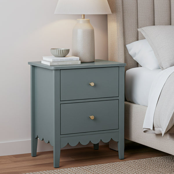 Artiss Bedside Table 2 Drawers Bedroom Storage Nightstand Green Awezingly
