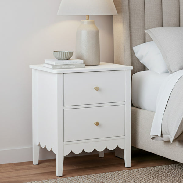 Artiss Bedside Table 2 Drawers Bedroom Storage Nightstand White Awezingly