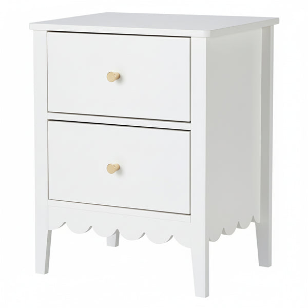 Artiss Bedside Table 2 Drawers Bedroom Storage Nightstand White Awezingly