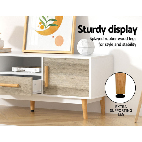 Artiss Wooden Entertainment Unit - White & Wood Artiss
