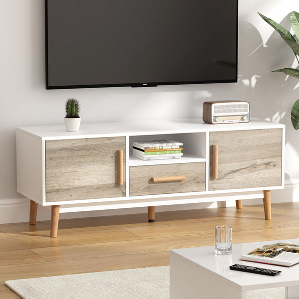 Artiss Wooden Entertainment Unit - White & Wood Artiss