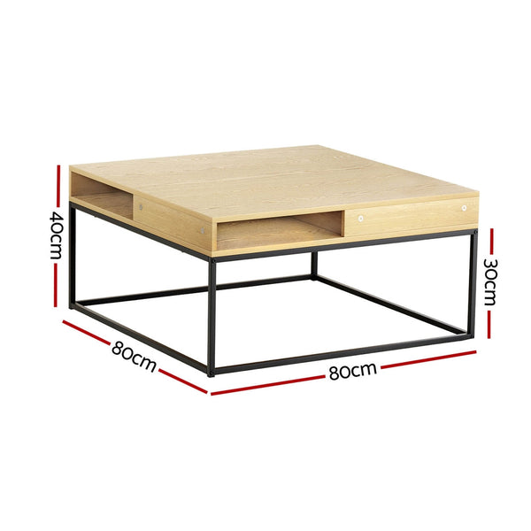 Artiss Coffee Table Storage Shelf Metal Frame Artiss