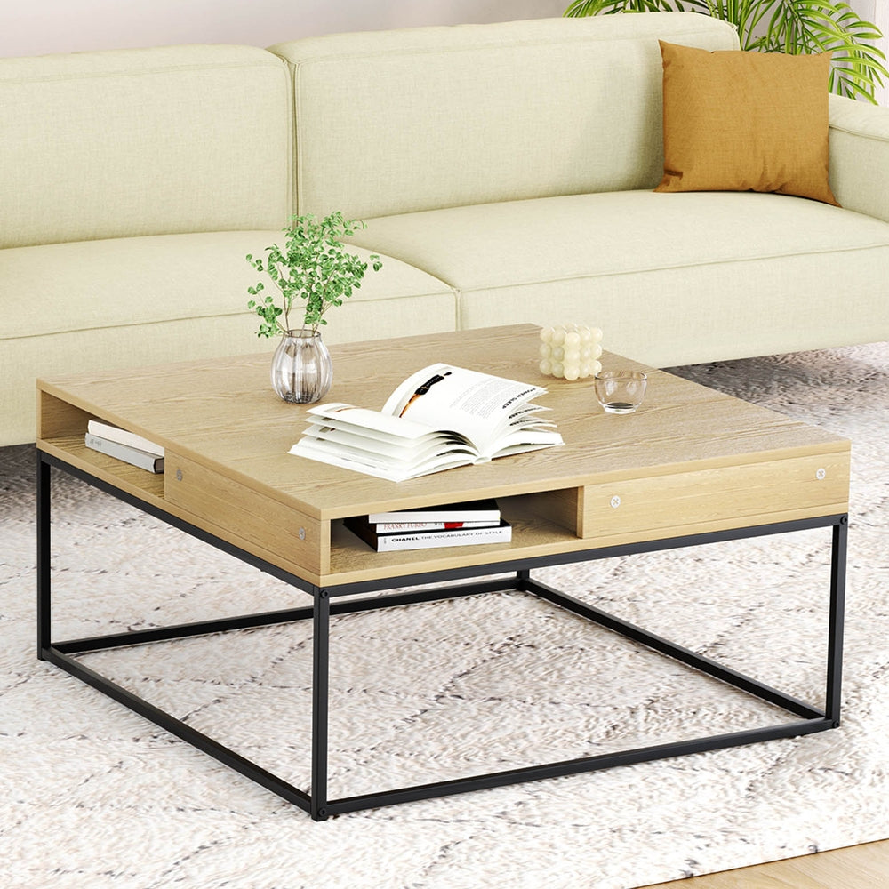 Artiss Coffee Table Storage Shelf Metal Frame Artiss