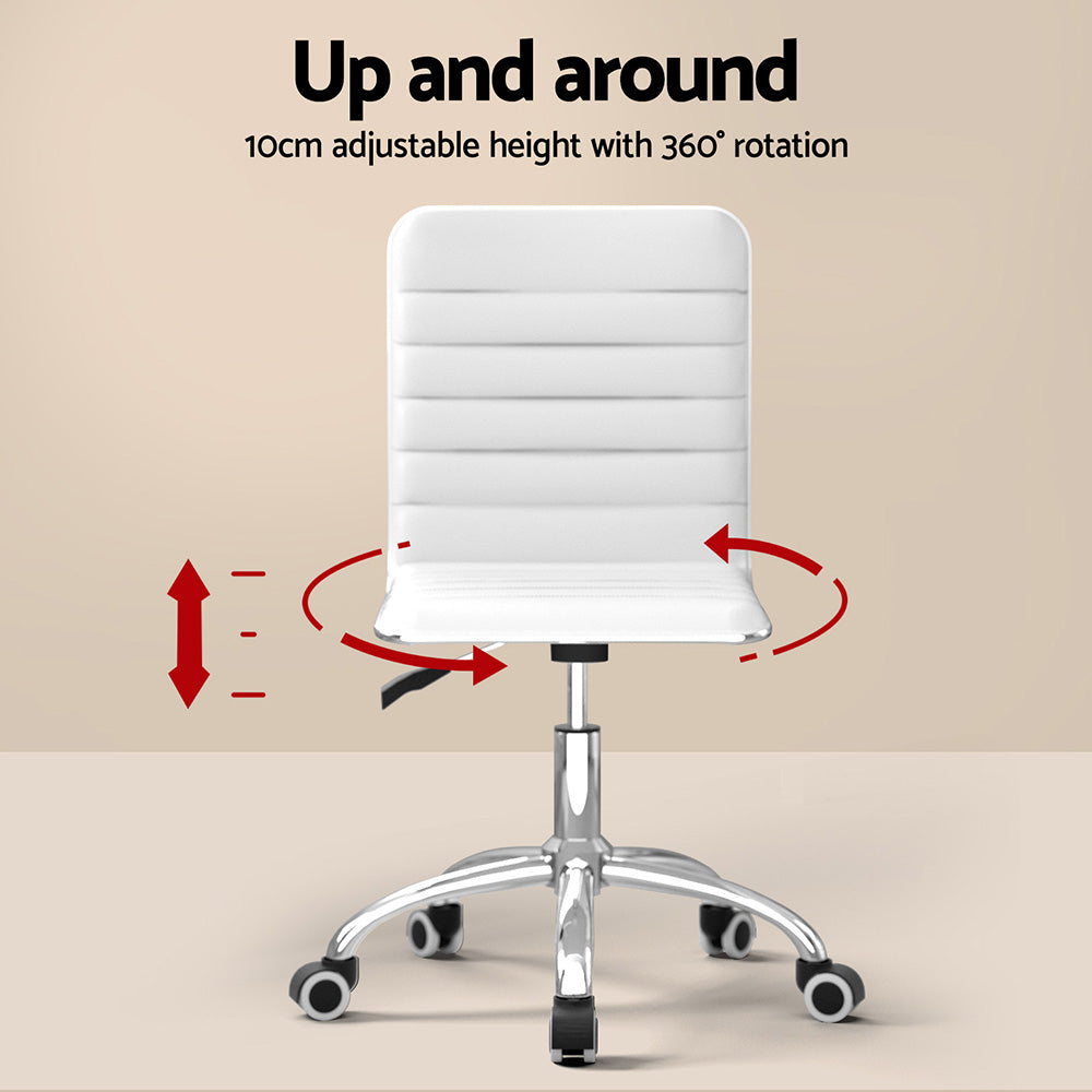 Artiss Computer Desk Office Chair Set PU Leather Home Study Table 100cm White Awezingly