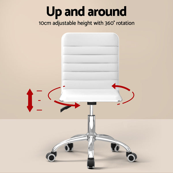 Artiss Computer Desk Office Chair Set PU Leather Home Study Table 100cm White Awezingly