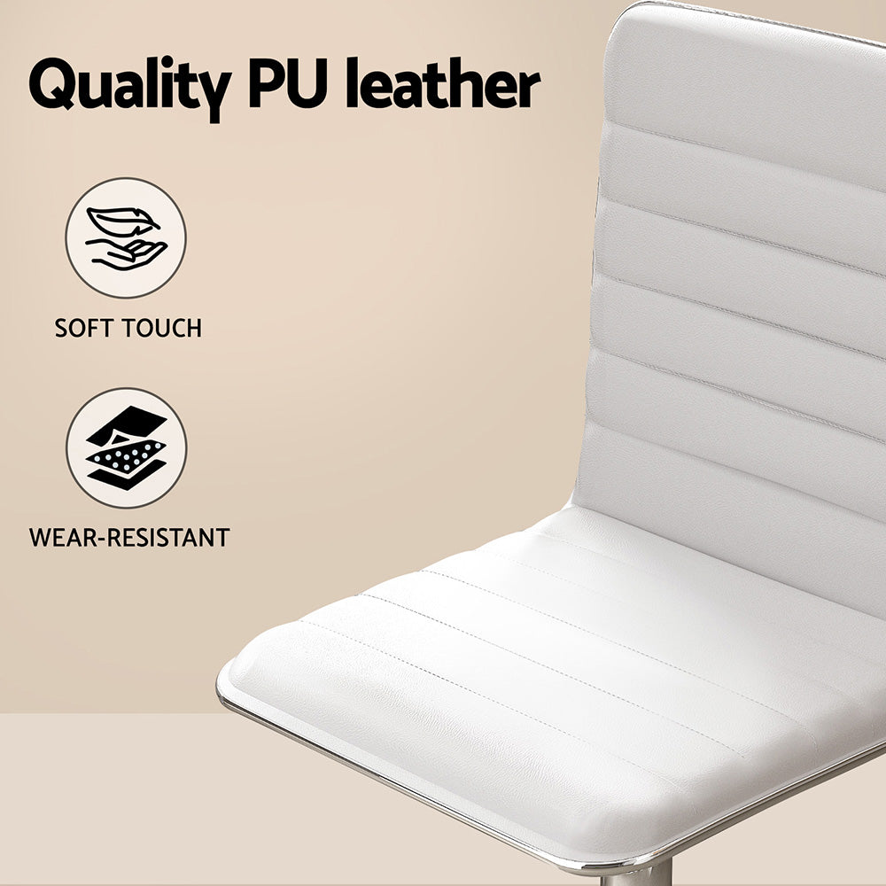 Artiss Computer Desk Office Chair Set PU Leather Home Study Table 100cm White Awezingly