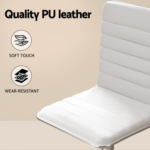 Artiss Computer Desk Office Chair Set PU Leather Home Study Table 100cm White Awezingly