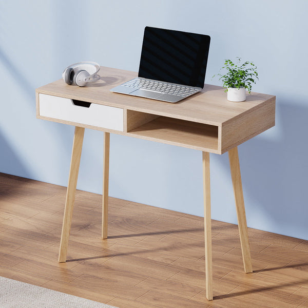 Artiss 2 Drawer Wood Computer Desk - Oak Artiss