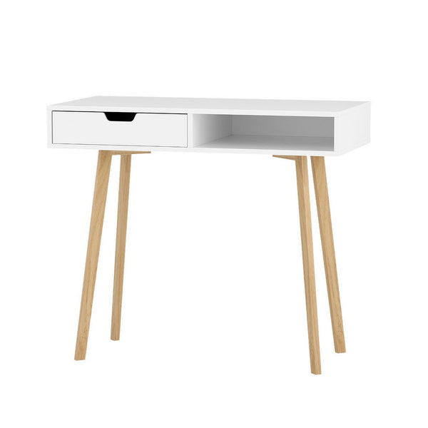 Artiss 2 Drawer Wood Computer Desk - White Artiss