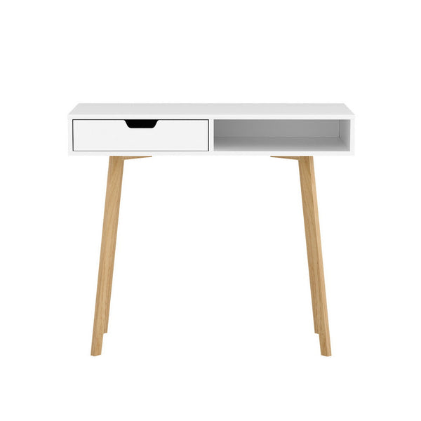 Artiss 2 Drawer Wood Computer Desk - White Artiss