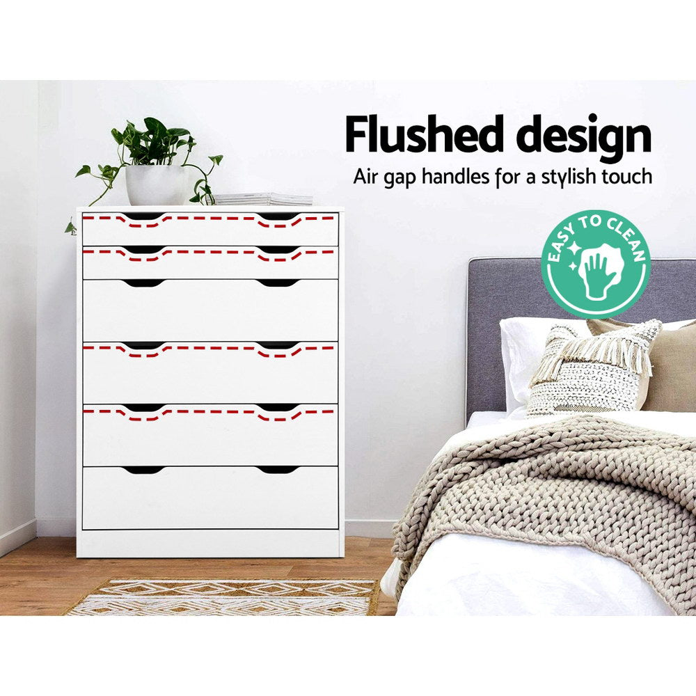Artiss 6 Chest of Drawers Tallboy Cabinet Storage Dresser Table Bedroom Storage Artiss