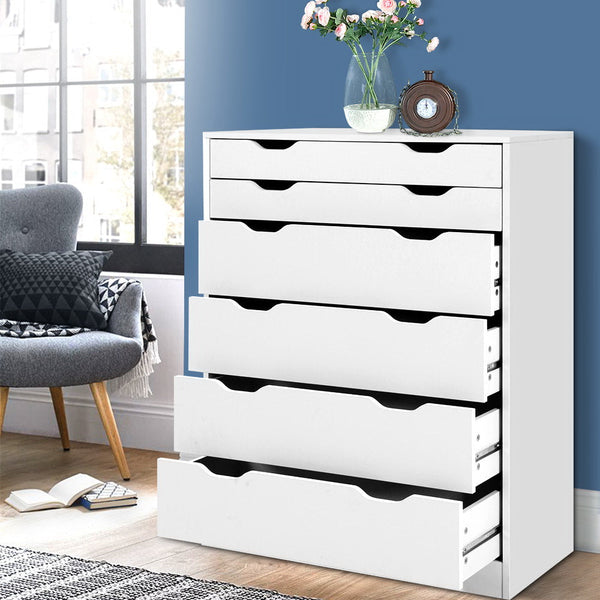 Artiss 6 Chest of Drawers Tallboy Cabinet Storage Dresser Table Bedroom Storage Artiss
