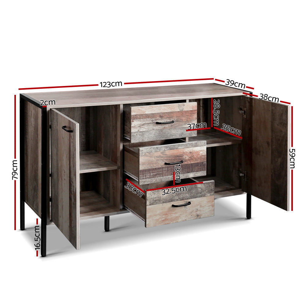 Artiss Buffet Sideboard Storage Cabinet Industrial Rustic Wooden Artiss