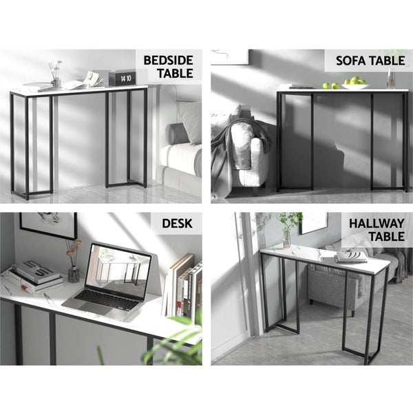 Artiss Console Table Hallway Table With Marble Effect Tabletop White Entry Table Artiss