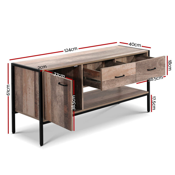 Artiss TV Stand Entertainment Unit Rustic Wooden 120cm Artiss