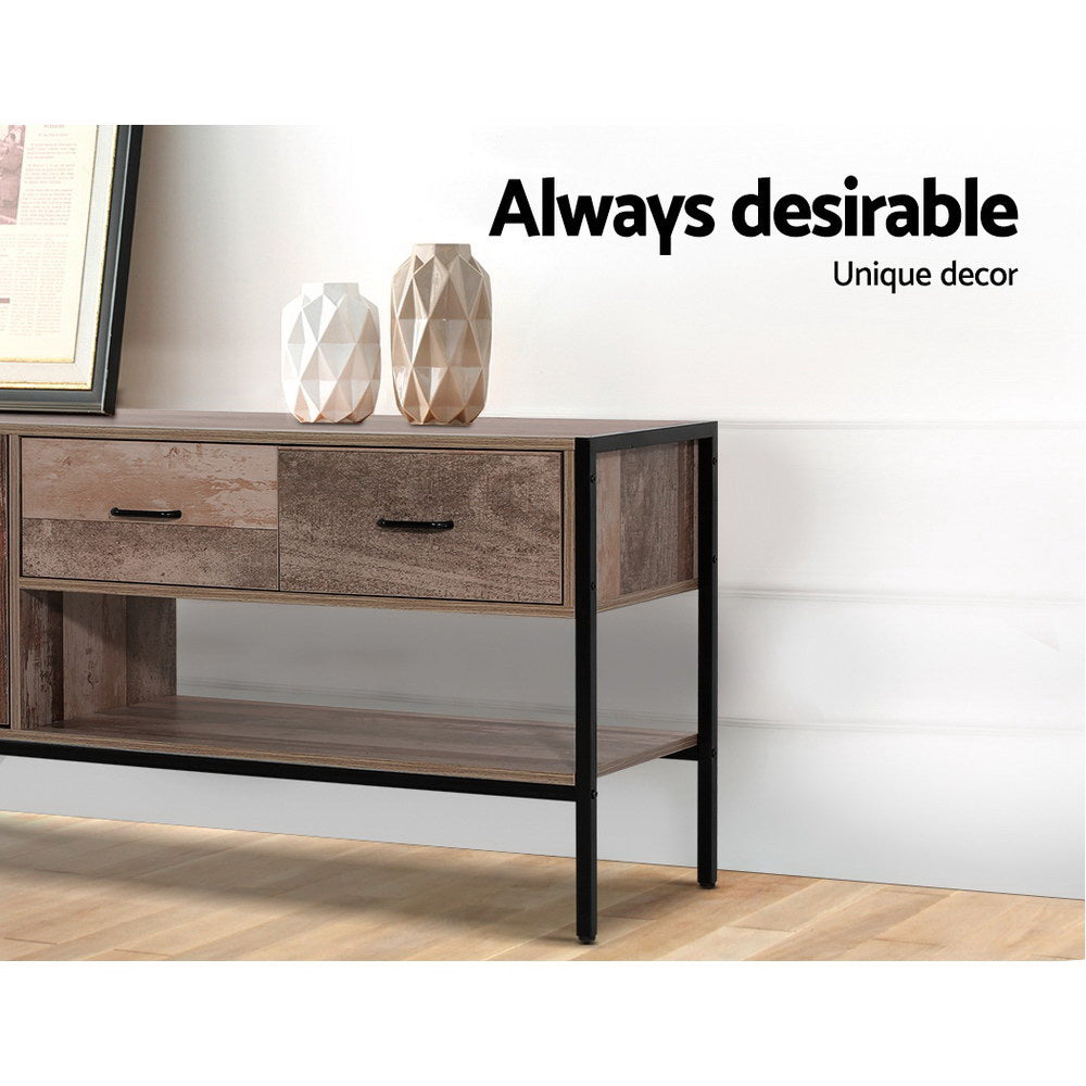 Artiss TV Stand Entertainment Unit Rustic Wooden 120cm Artiss