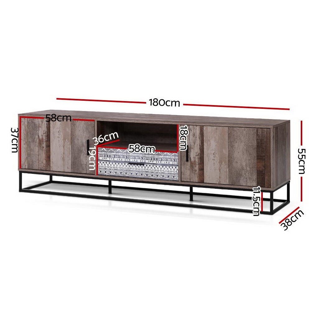 Artiss TV Cabinet Entertainment Unit Rustic 180cm