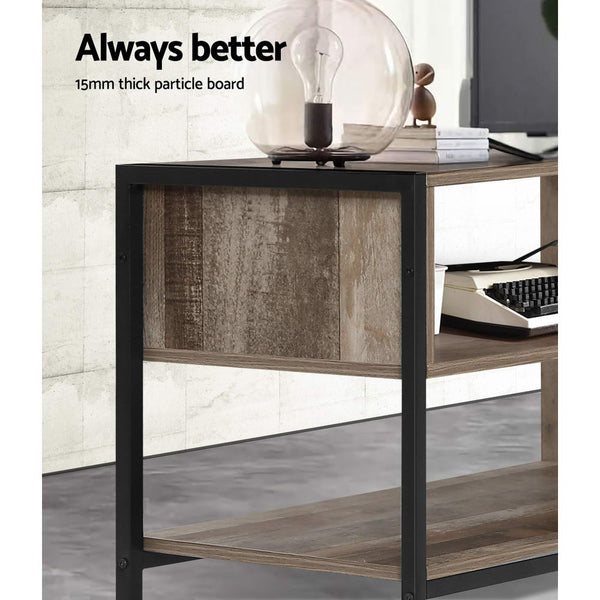 Artiss TV Cabinet Entertainment Unit Stand Storage Wood Industrial Rustic 124cm Artiss
