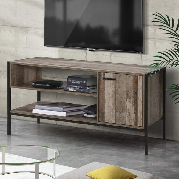 Artiss TV Cabinet Entertainment Unit Stand Storage Wood Industrial Rustic 124cm Artiss