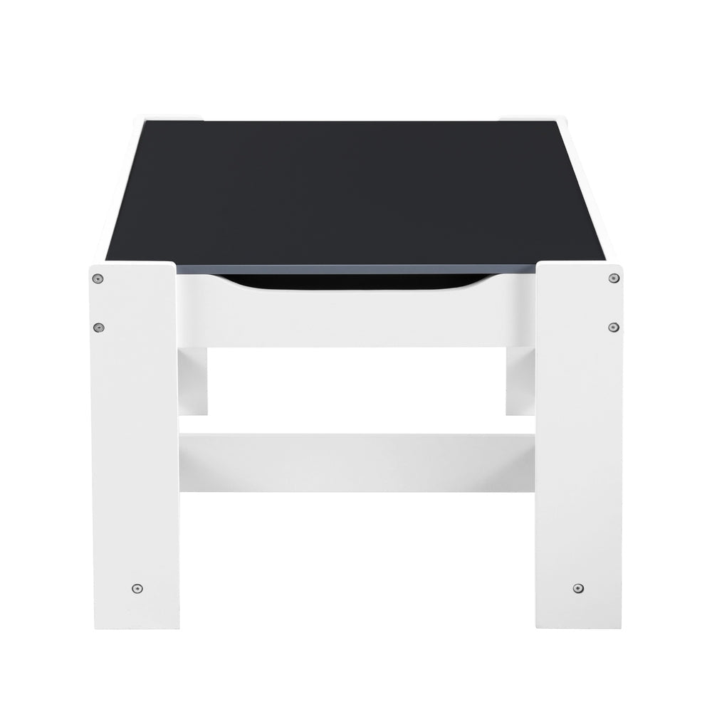 Keezi Kids Table and Chairs Set Play Activity Toys Storage Chalkboard Desk Grey Keezi