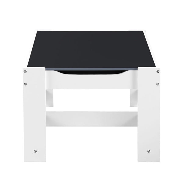 Keezi Kids Table and Chairs Set Play Activity Toys Storage Chalkboard Desk Grey Keezi