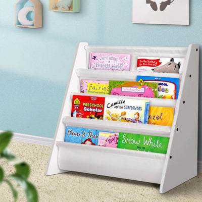 Keezi Kids Bookshelf Bookcase Magazine Rack Organiser Display - White