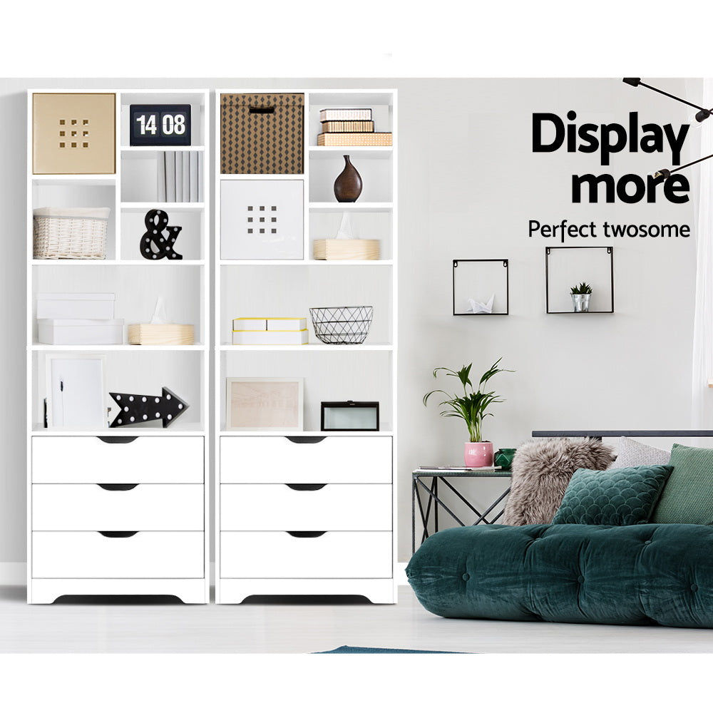 Artiss Display Drawer Shelf - White Artiss