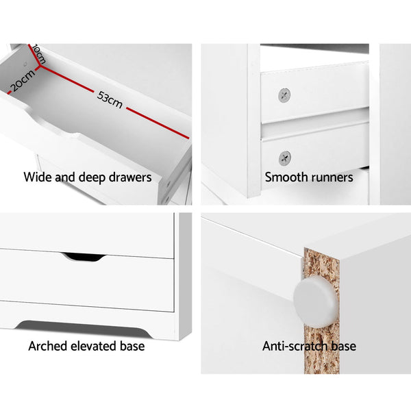 Artiss Display Drawer Shelf - White Artiss