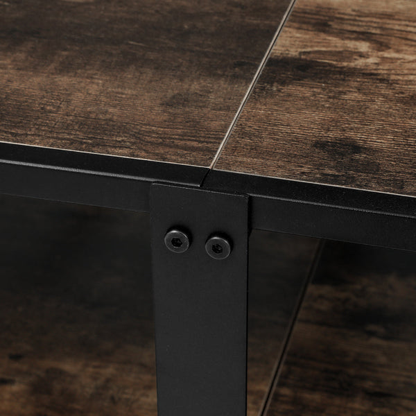 Artiss Entertainment Unit TV Stand 3-tier Display Shelves Vintage Rustic Walnut Artiss