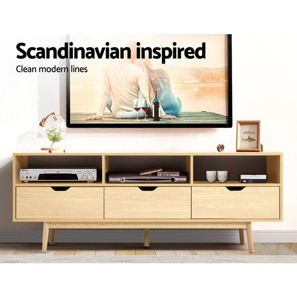 Artiss Wooden Scandinavian Entertainment Unit - Natural Artiss