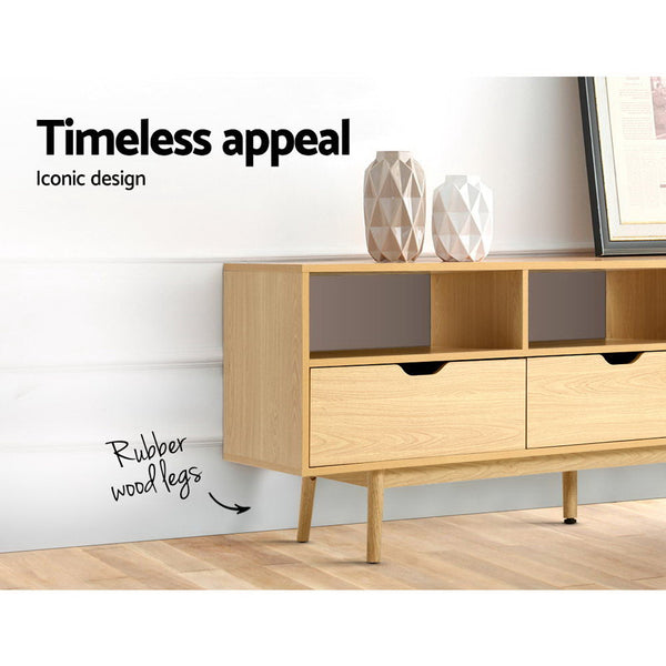 Artiss Wooden Scandinavian Entertainment Unit - Natural Artiss