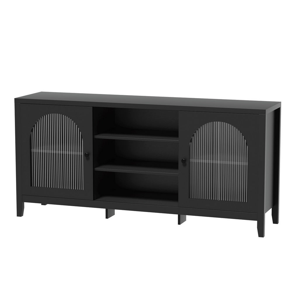 Artiss Buffet Sideboard Shelves Double Doors - Black Artiss