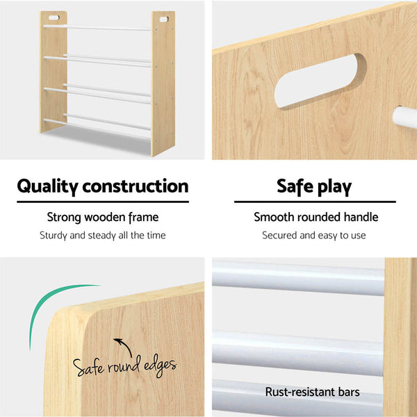 Keezi Kids Toy Box 12 Bins Bookshelf Organiser Children Storage Rack Awezingly