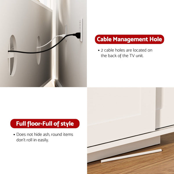 Artiss TV Unit Entertainment Unit Storage Cabinet 160cm White Artiss