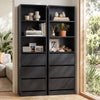 Artiss 2x Chest of 3 Drawers Tallboy Cabinet Black