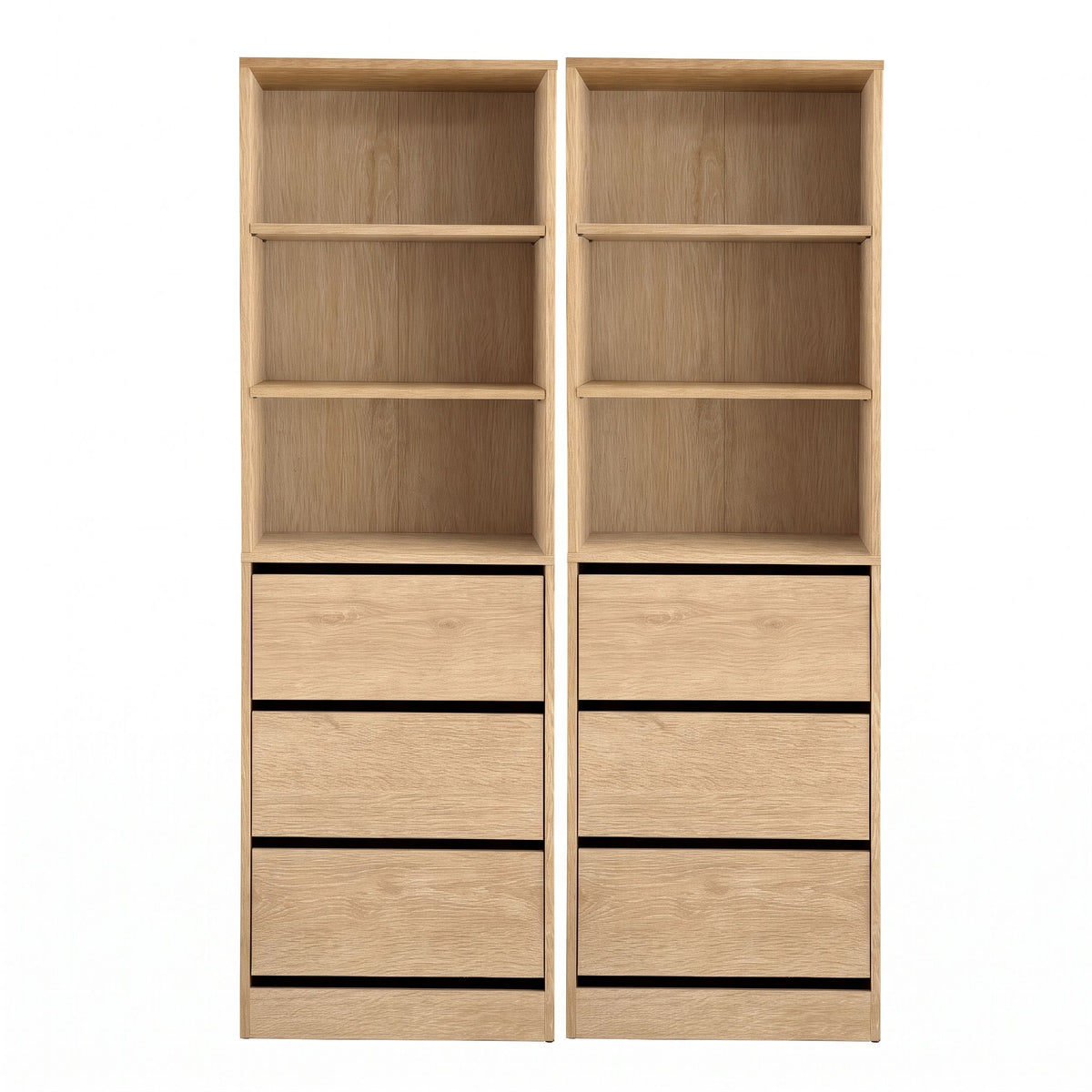 Artiss 2x Chest of 3 Drawers Tallboy Cabinet Pine Awezingly
