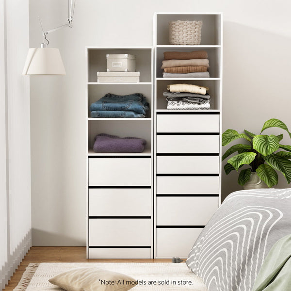 Artiss 3 Chest of Drawers Tallboy Cabinet White Artiss