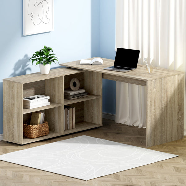 Artiss Office Computer Desk Corner Study Table Workstation Bookcase Storage Artiss